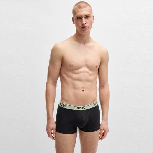 Hugo Boss 黑标 男士舒适3件装四角裤平角内裤 50517827 10260726 深蓝/红/绿 967 3条 M