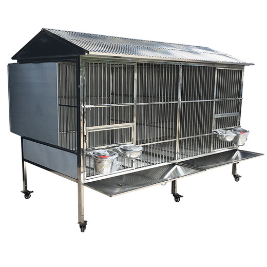 HKML Outdoor Stainless Steel Dog Cage Large Dog Outdoor Rainproof Medium Dog Flush Funnel Toilet Female Dog Cage Three Sided Baffles 125 Female Model 125*75*158cm Boutique 202 Thickened Round Tube Model - Diameter 9.5mm Quick Delivery within 1 Day