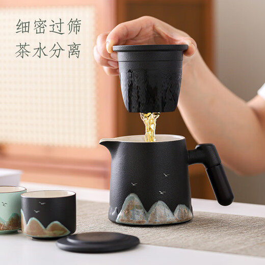 Zhenchu Ju tea set complete set Teacher's Day gift tea cup tea can Chinese style cultural and creative souvenir business birthday men National Chao Qianli Jiangshan 6 heads gift box + gift bag