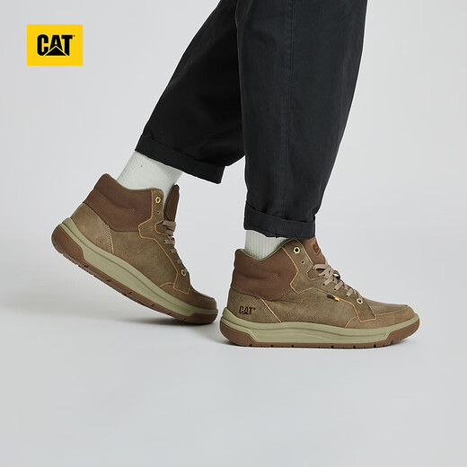 CAT卡特马丁靴工装靴男鞋新品男士牛皮高帮鞋APA商场同款 浅褐色 43