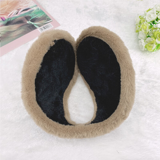 LIN LING thickened velvet earmuffs, unisex earmuffs, winter warm adult earmuffs, over-the-ear warm earmuffs, thick earmuffs, black 1 piece
