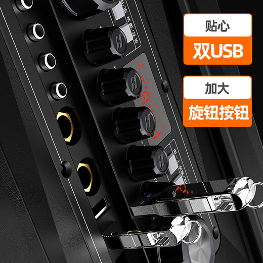 SANSUI outdoor karaoke special heavy bass square dance lever audio portable smart speaker multimedia conference with microphone 15-inch A15 electric acoustic guitar folk instrument speaker