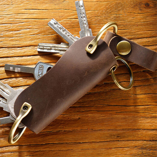 Patriot Crazy Horse Leder Key Pack für Männer und Frauen Retro -Stil echter Lederschlüsselpack einfach