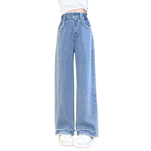 Pitt Pitt Girls Wide Jams Jeans Style d'automne 2025 Nouveau pantalon pour enfants de style automne print