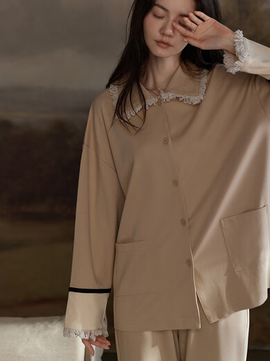 Tonyu (tongyu) pijama para mujeres algodón modal de algodón y otoño ropa casera de manga larga para mujeres puede usar nuevos trajes sueltos para mujeres m3884 m 160