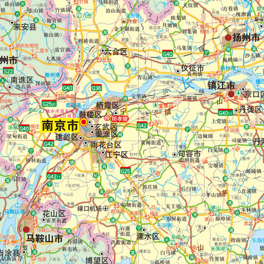 长江三角洲区域地图挂图 1.15米*1.35米双面覆膜 长江经济带城市群 重点行政区划交通道路水运港口机场高校分布信息