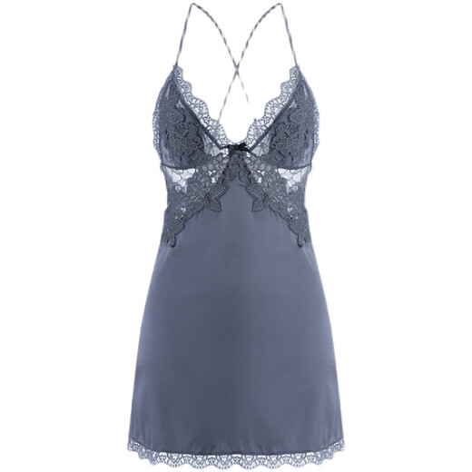 Adore Autumn and Summer Sexy Pajamas Women's Underwear Thin Home Clothes Breast Pads Beautiful Back Hollow Suspender Skirt Lace Temptation White Two-piece Set L