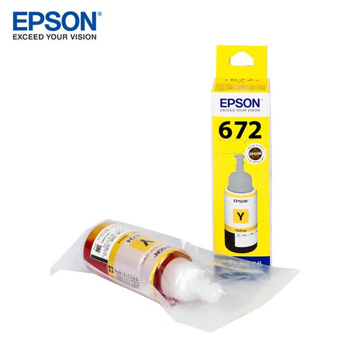EPSON T672 Ink Original Ink Suitable for L101/L221/L363/L351/L565/L455 Printer Original 672 Yellow Ink / Box