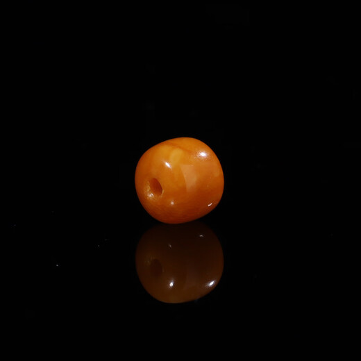 Miling Graduation Grade Natural Amber Raw Stone Old Beeswax Single Bead Diameter 9mm*Thickness 7.8mm Old Type Bead No. 51