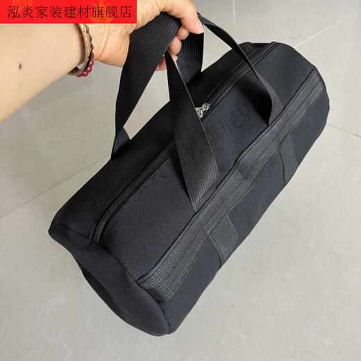Vinoa thickened canvas tool bag hardware car auto repair multi-functional tool wear-resistant storage bag portable tool bag extra thick round bag 38*20 cm (widened webbing at the bottom of the pocket)
