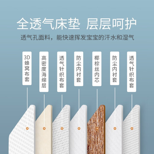 
Sweeby (Sweeby) crib mid-bed newborn baby mobile bed portable anti-pressure and anti-shock sleeping artifact bionic bed steamer selection version 丨Coconut brown mattress + toy stand + mosquito net