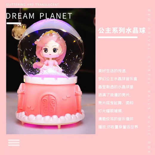 Yuanzhou Green Children’s Day Music Box Crystal Ball Music Box Girls Spielzeug Geburtstagsgeschenke 7-14 Jahre alt automatisch Schnee schwebende Mehrfachmusik bunte Lichter 3-14 Jahre alt
