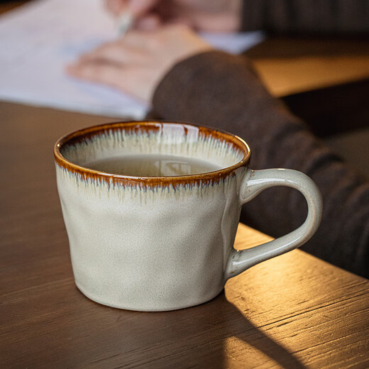 Youcci Yunsu Beautiful Cup Water Pattern Mug Featured Ceramic Milk Cup Personalized Coffee Cup Valentine's Day Gift for Women Yunsu Brown-Water Wave V-shaped Cup