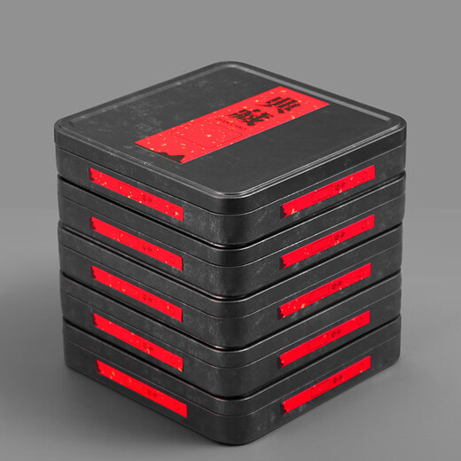 Beautifully made retro tea cake packaging box iron box 357g Pu'er tea gift box empty box universal tea cake sealed storage storage box collector's edition single cake square box + sticker 357g 1 piece