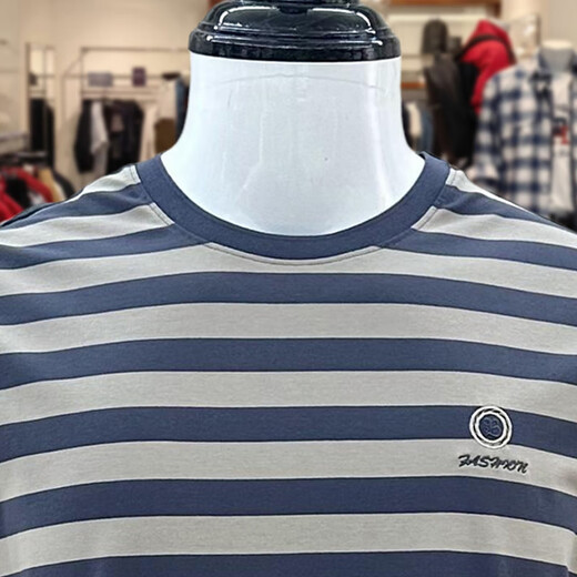 Golf modernes Golf-T-Shirt Sommer kurzärmelig gestreiftes dünnes High-End-Hohe im mittleren Alter, das Gewerbe für Männer lässig Farbe rundes Nacken T-Shirt Khaki 6195 L