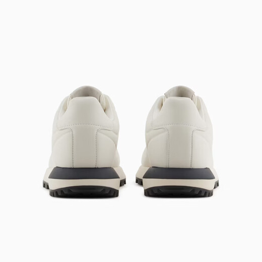 
Armani new men's cowhide leather casual shoes EA brand logo low top thick sole sneakers Fashion big brand men's shoes White X4X684(00894) Size 42