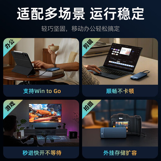 NEWQ雷电4/3移动固态USB4.0硬盘盒双盘位M.2 NVMe sata磁盘阵列raid硬盘盒手机直连适用ipad笔记本电脑 USB4.0硬盘盒【不支持RAID】