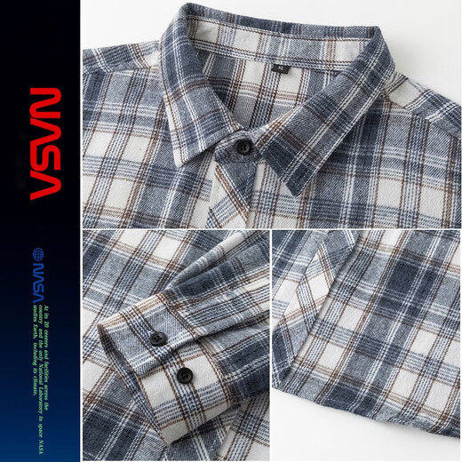 nasawassup official fashion brand co-branded shirt jacket men's autumn and winter Japanese plaid shirt trendy casual inner men's top white 2XL (recommended 130-150Jin [Jin equals 0.5 kg])