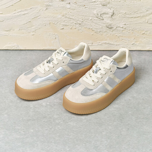 Bestou Frühlings- und Sommereinkaufszentrum Neues Retro dicker Silber Deutsch -Trainingschuhe Frauen Casual Sports Schuhe i9227cm4 Silber/Grau 35