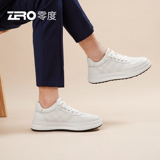 零度Zero【杨烁联名同款】轻量零感厚底西装小白鞋2025新款休闲板鞋男 S33536白色 41