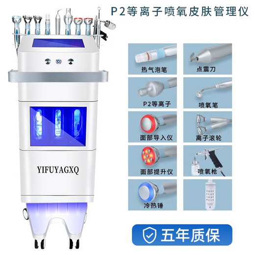 Maierjia Korean Skin Management Comprehensive Size Bubble Beauty Instrument Water Oxygen Acne Cleansing Oxygen Injection Instrument Beauty Salon Special Type B/Plasma (Suction Pen Can Discharge Hot Water)