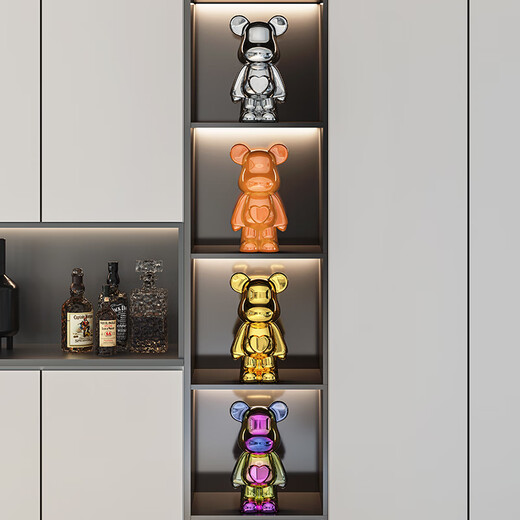 Jizhao Internet celebrity violent bear high-end suit decoration living room entrance TV cabinet wine cabinet display cabinet light luxury home decoration 28cm Care Bear six-piece set No Specifications