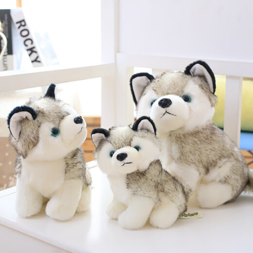 Strange chien en peluche chien chien husky poupée de jouet de jouet de simulation Erha Doll dormant avec cadeau d'anniversaire q version simulation husky poupée 20cm [smooth peluche 丨 adapté à la peau et délicate]