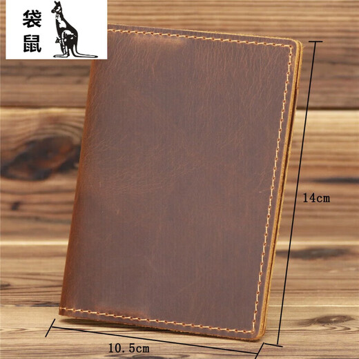 
Kangaroo leather Crazy horse leather men and women passport passport pass card bag card wallet travel business trip [520 gifts] blue