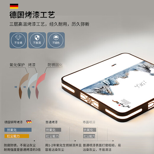 宾猎豹（BENLOEBOW）卧室灯2024年流行灯客厅主灯新款大气智能led新中式吸顶灯家用灯 黑色40cm三色48w