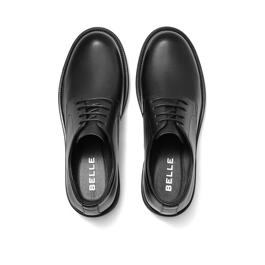 Belle commuter business leather shoes men's formal shoes spring and summer lace-up heightening youth leather shoes A1208CM3 black 42