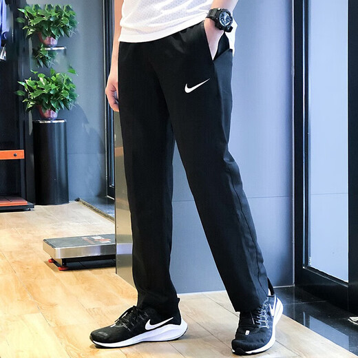 耐克（NIKE）男裤秋冬新款时尚潮流跑步健身训练百搭宽松运动裤休闲长裤 DM6627-010/黑色梭织/直筒裤 L