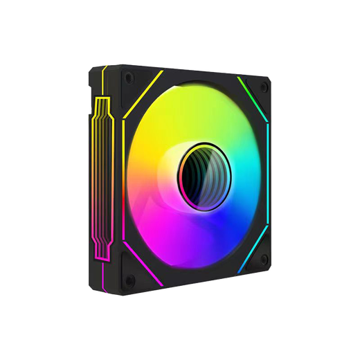 Ningmei Ventilador de caja de computadora de escritorio serie N personalizado Ventilador de enfriamiento de host Resplandor LED 12 CM Enfriamiento silencioso / Disparo único no enviado / Pedido con Prisma de host 6PRO ARGB Negro