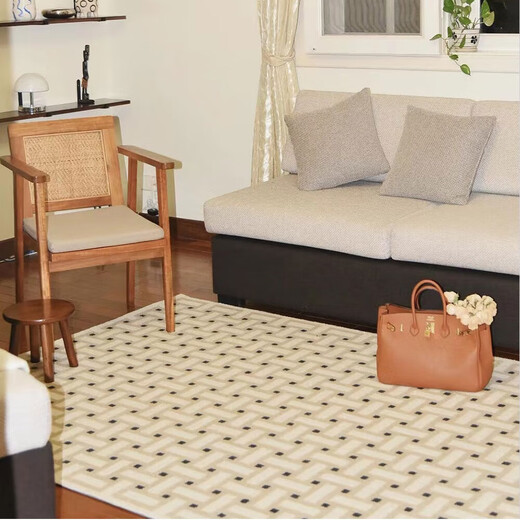 Rinoart money-filled cream living room wool carpet 140CMx200CM