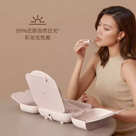 AMIRO bag mirror led lighted makeup mirror portable daylight mirror portable makeup bag makeup mirror 3.0 bag mirror pink + magnifying glass + makeup bag