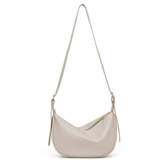Bolsa Viney Bag Women's Cow Wide Bolsas Crossbody Light Luxury Empit Bag Bag Bold de cumpleaños For Girlfriend Wife [White] Bolsa de almohada de marca práctica de alta gama