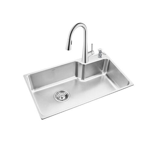 Moen Single Sink Stainless Steel Wash Basin Kitchen Large Single Sink Sink Faucet Set 62612/29018 750MM with GN60401 Faucet