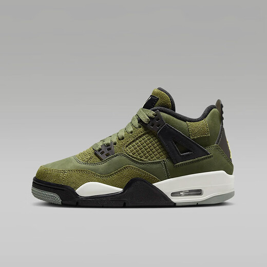 Nike (NIKE) Air Jordan 4 GS AJ 4 Joe 4 basketball shoes olive green FB9928-200 36