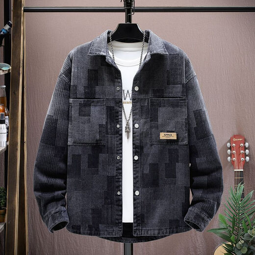Zhidoudou Herren-Denim-Jacke-Gradientenfarbe 2024 Frühlings- und Herbststudienmarke HEITEL LOSSE VERSATILE JACKE TOP 6623 ONE SIZE M (90-105JIN [JIN GEBEN 0,5 KG])