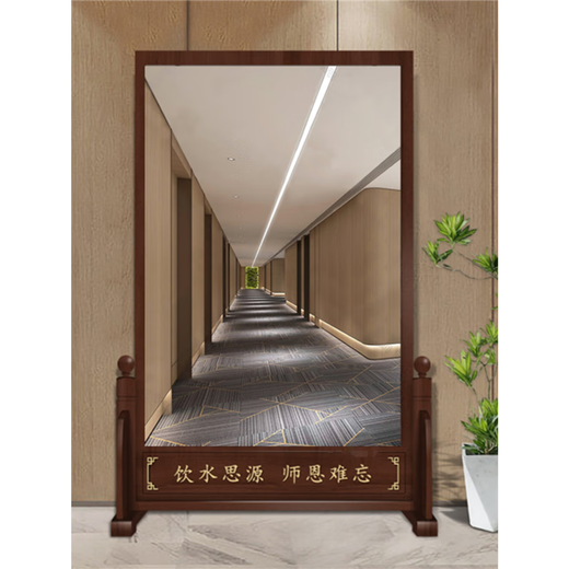 定制实木仪容仪表镜学校落地医院全身穿衣镜单位大厅正衣镜形象镜 宽180cm*高200cm含镜子