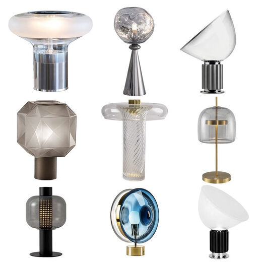 
Bedside lamp decorative light luxury desk lamp Nordic modern simple glass designer living room bedroom model room lamp M1049 smoke gray model button switch