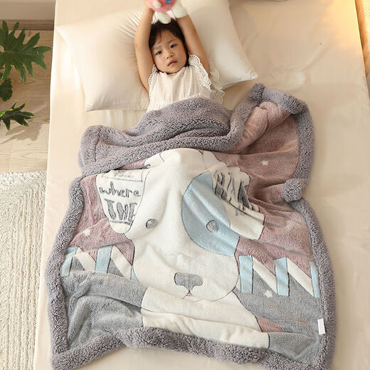 Children's blanket thickened winter lamb velvet small quilt student kindergarten nap baby baby coral velvet blanket small dinosaur/2Jin Jin is equal to 0.5 kg or so 100x150cm children's blanket/quilt dual-purpose
