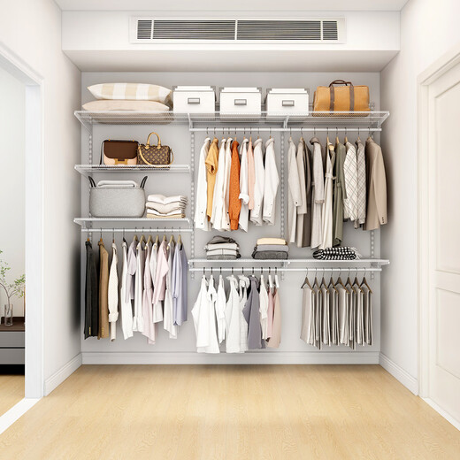 Midas Midas 2.5m metal wardrobe steel frame structure wall wardrobe storage rack adjustable coat rack 2.5m metal wardrobe plan-9