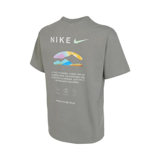 Nike (Nike) T-shirt masculin, Nouveau T-shirt de sport de course d'été et de fitness, T-shirt confortable et respirant, T-shirt à cou rond en vrac, HF6172-053 / Coton complet M / Disginé 120-130jin [Jin est égal à 0,5 kg]