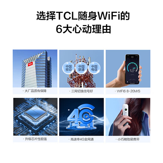 TCL portable wifi removable wireless wifi card-free three netcom portable 4G Internet card accompanying network wifi6 universal traffic 2024 online treasure 5 XY15B top model eight core eight antenna + three netcom wifi6