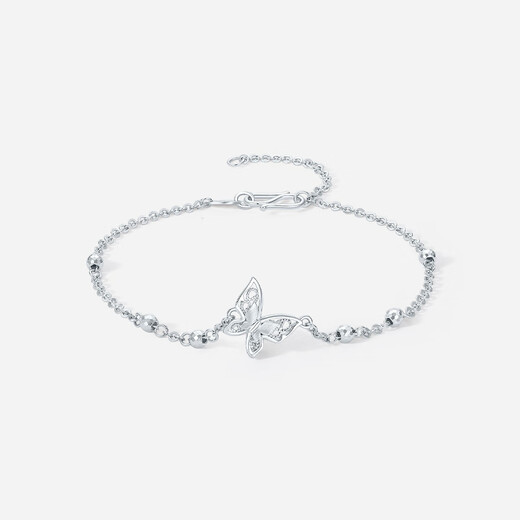 Saturday Fortune (ZLF) PT950 platinum bracelet for women, versatile sparkling butterfly bracelet for your girlfriend, 16+3cm-2.95g