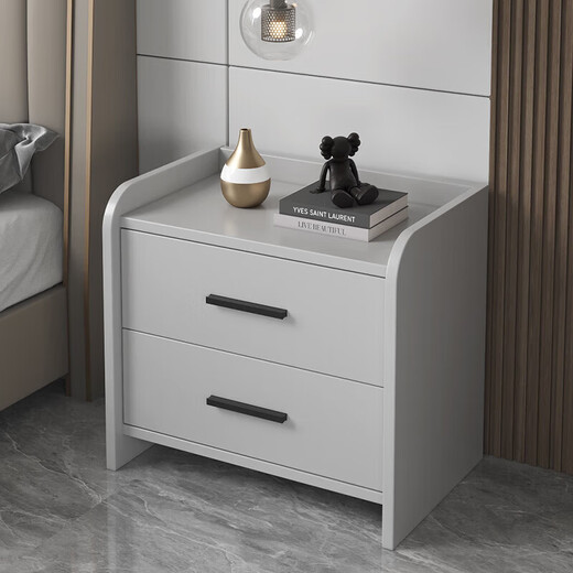 Gupujia solid wood bedside table bedroom small apartment simple modern bedside cabinet small storage cabinet storage locker light gray