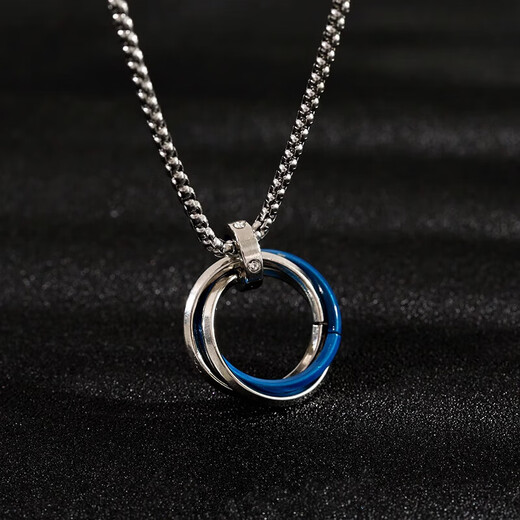 Nilan men's PT950 platinum necklace new platinum ring niche design trendy k gold men and women blue white gold silver pendant