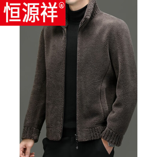 Veste de laine de moutons de marque Hengyuanxiang avec fourrure de fourrure granulaire intégrée veste de fourrure d'agneau double face masculine de style épais hivernal marron 9717 brun 9717 170 suggestions (100-120jin [Jin est égal à 0,5 kg]))