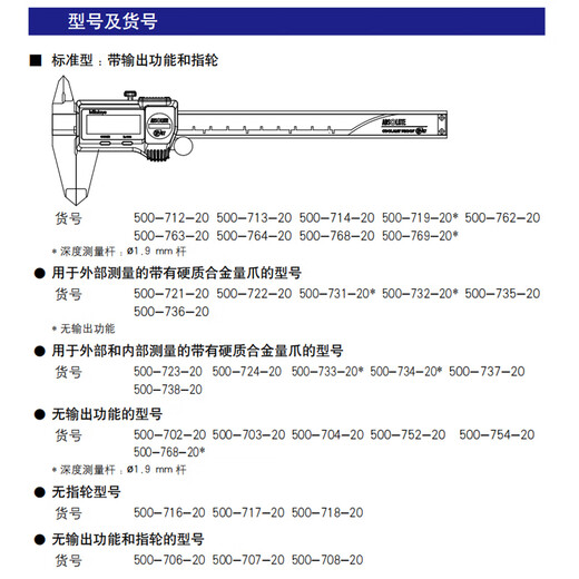 
Mitutoyo waterproof digital graphics caliper, high precision 0.01 electronic digital graphics caliper, imported from Japan, 500-702-20/0-150mm metric with rollers