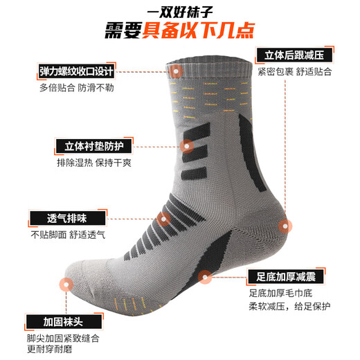 Victoria Traveler triple suit men's basketball socks spring and summer sweat-absorbing breathable non-slip sports socks running wear-resistant elite socks mid-tube training socks